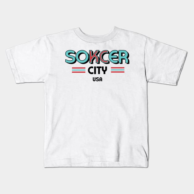 Kansas City Soccer City USA Current White Kids T-Shirt by Fountain City Designs KC